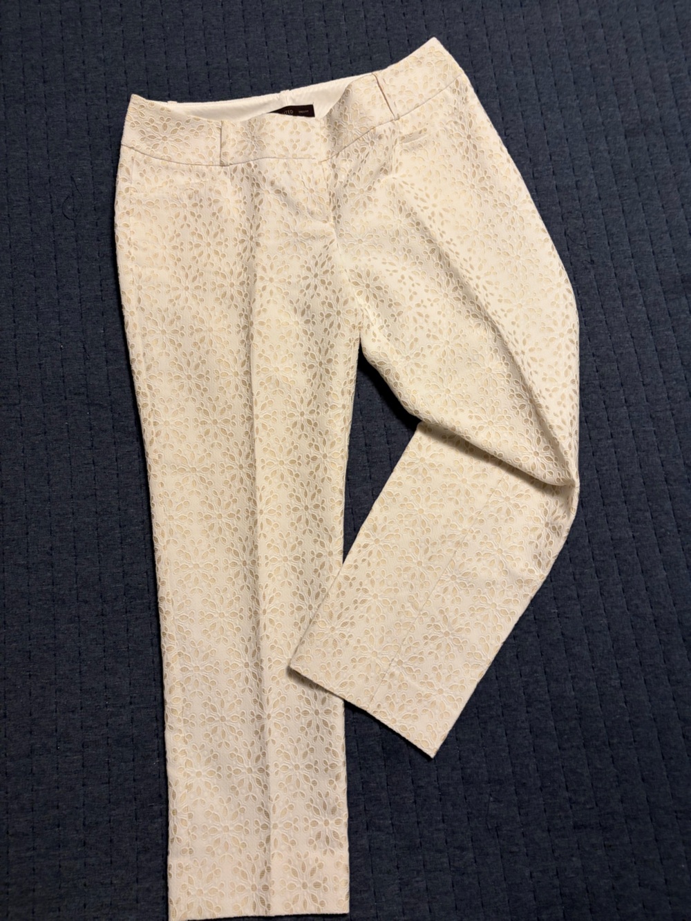 Women’s Cream Eyelet Ankle Pants